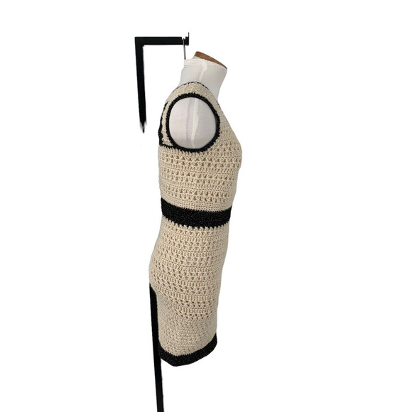 Vintage 70's Crochet Dress Ivory Small Authentic Hand Made - Picture 5 of 6